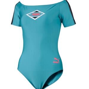 PUMA Women's luXTG Bodysuit Size Small Milky Blue